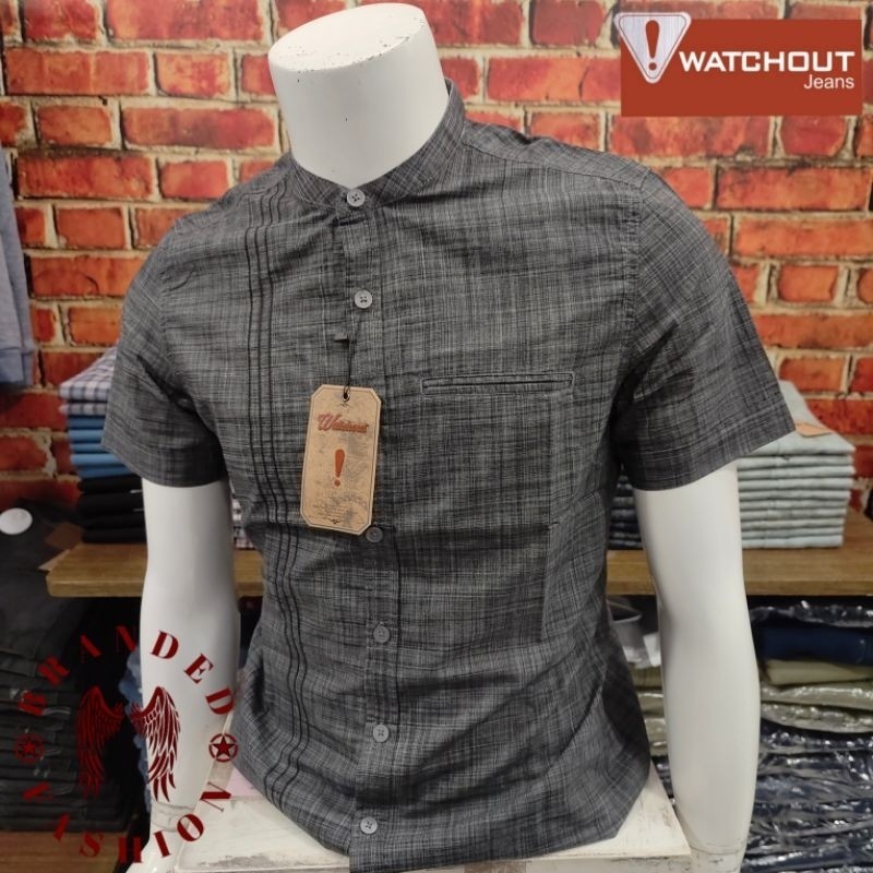 WATCHOUT JEANS KEMEJA KOKO LENGAN PENDEK JS800940001 BLACK
