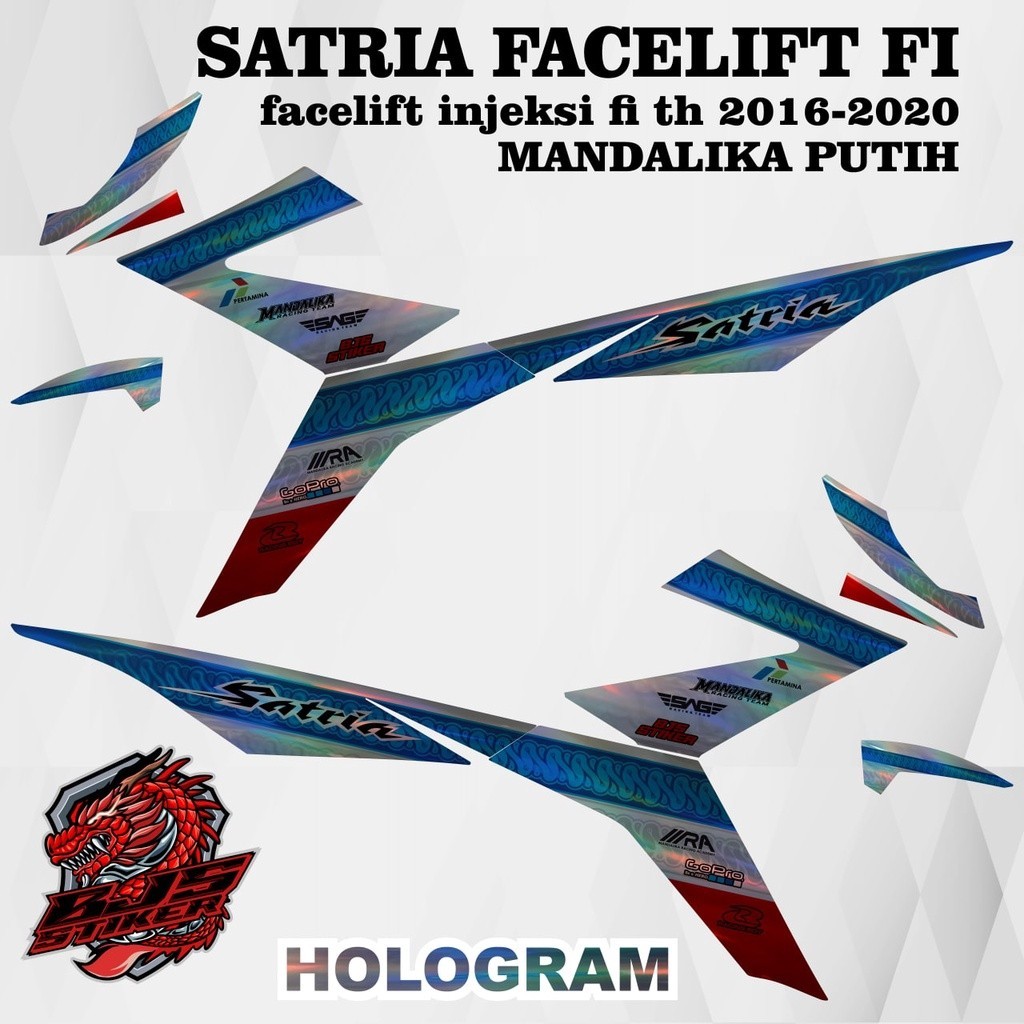 Striping satria fu injeksi - striping sticker stiker polet lis HOLOGRAM satria injeksi satria fi sat