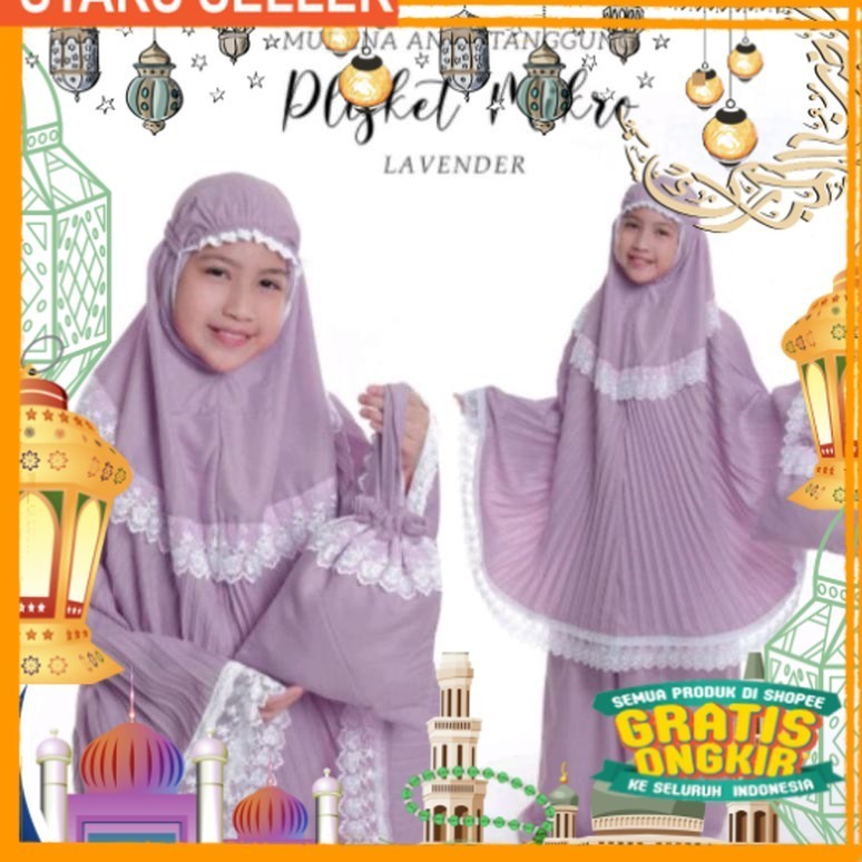 Promo Mukenah Plislet Anak 6-12 Tahun Terbaru 2022 / Mukena Anak Perempuan / Mukenah Anak 10 Tahun /