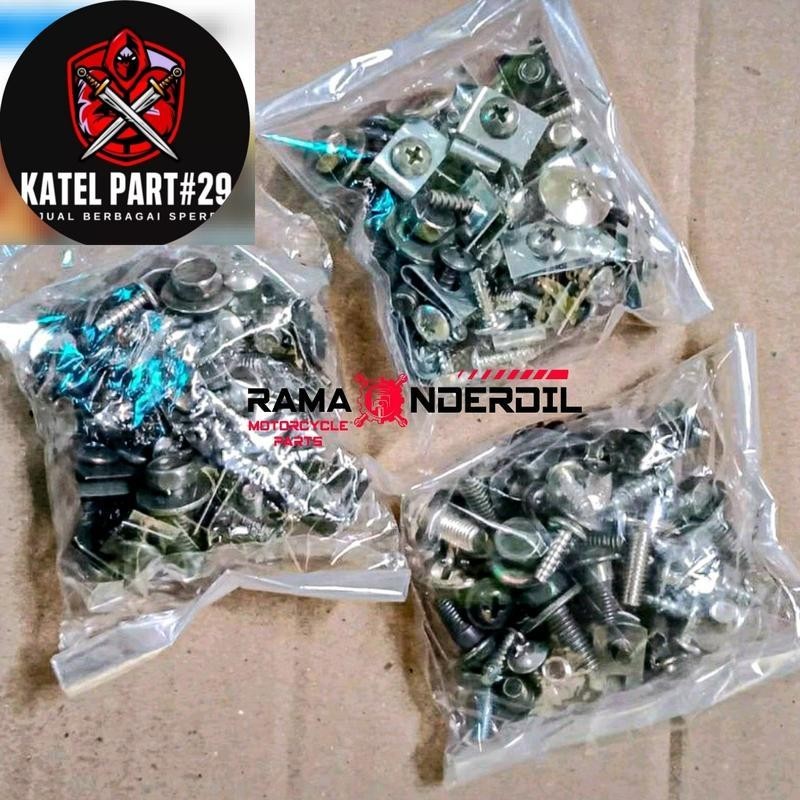 Satu set Baut body motor Supra X 125 tahun lama