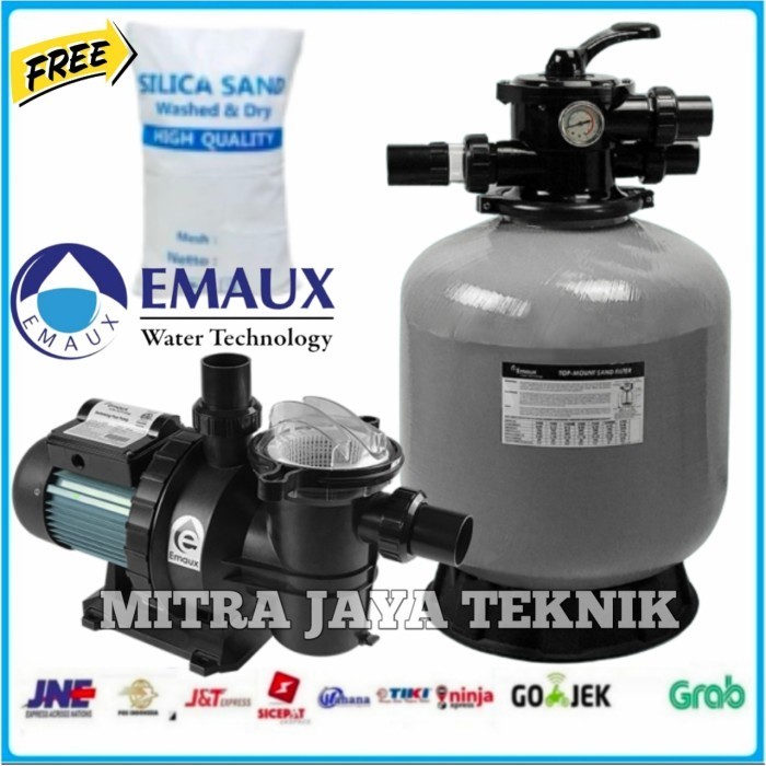Mesin Pompa Kolam Renang EMAUX 1/2hp + Sand filter EMAUX V350