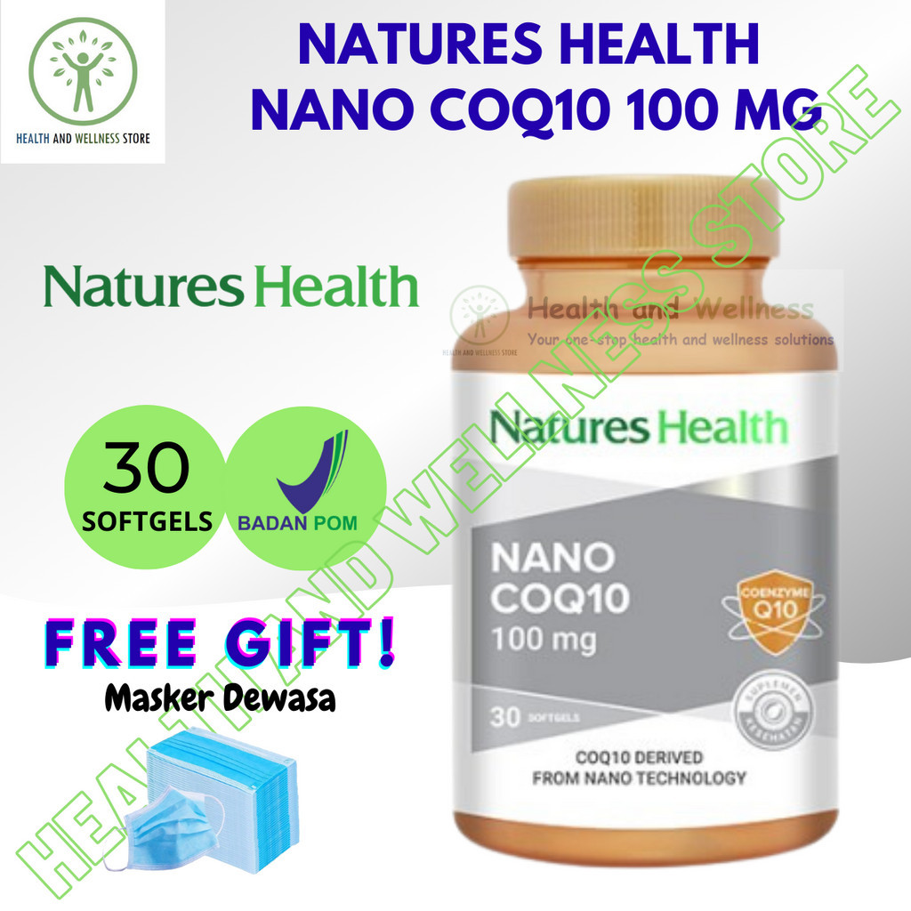 NATURES HEALTH NANO COQ 10 100 MG COENZYME Q10 30 SOFTGELS