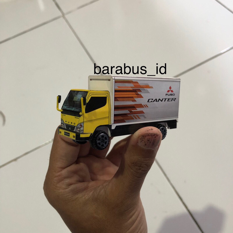Miniatur Truk Box Mitsu Fs Canter Kecil Skala 1:64   By Tiwi Barabus