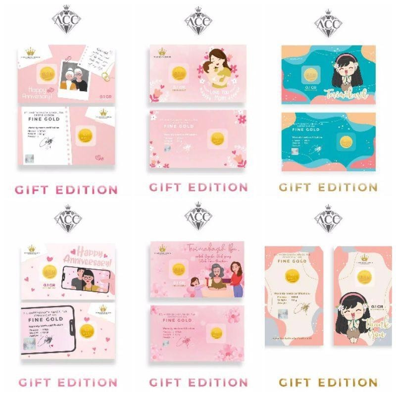 Cashback anak dan dewasa e asli LM 24k 999.9 kartu gift kado edition happy anniversary mother day ha