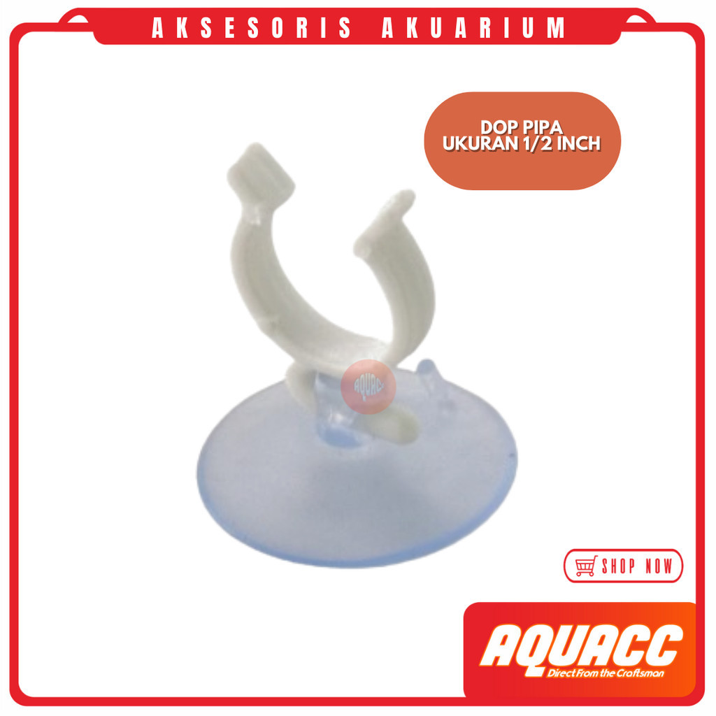Dop Pipa Ukuran 1/2Inch Akuarium Kaca Aquascape Aksesoris Kolam Ikan