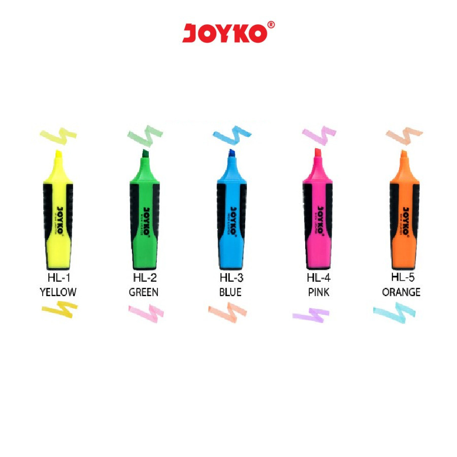 

(HASANS HOME)[1 Pack Isi 10] Joyko Highlighter Penanda Warna / Stabilo Warna Joyko / Joyko, High Lighter