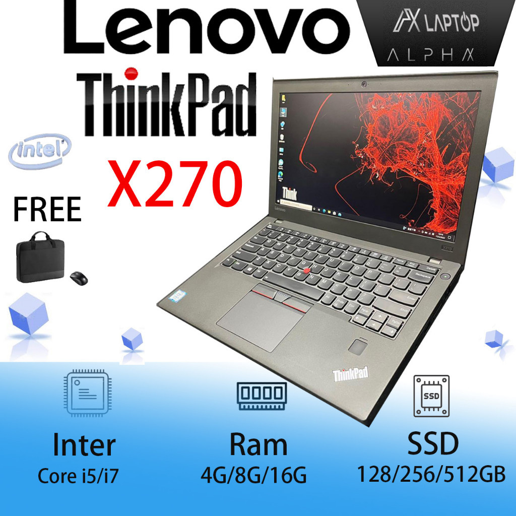 Laptop Lenovo Thinkpad X270 Core I5/I7 Gen6 RAM 8GB SSD 256GB  Like baru  Mulus Bergaransi 1 Bulan M