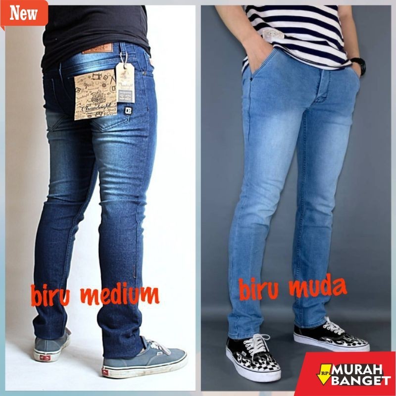 Celana denim pria- celana jeans panjang cowok /pria  botol slim fit standar dan jumbo