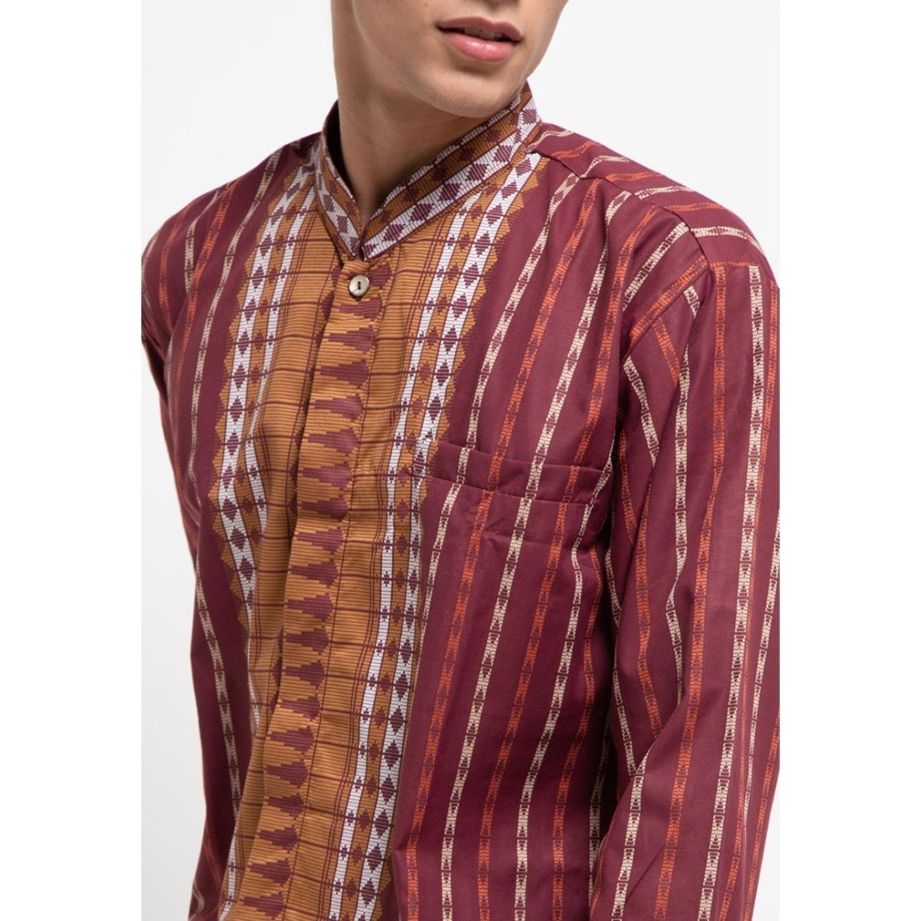 Adikusuma By Arjuna Weda Koko Pria Muslim Tenun Songket - Merah - Merah, L