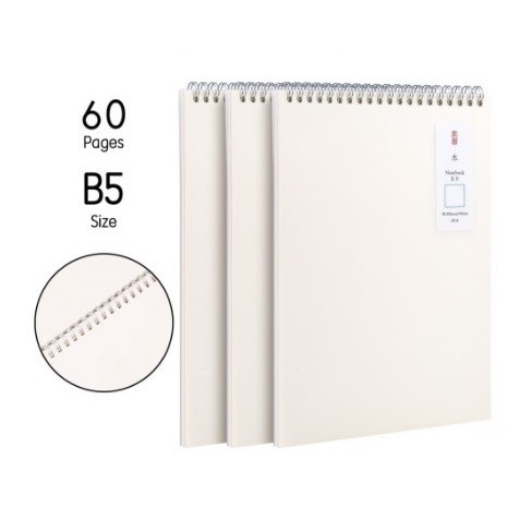 

BUKU TULIS NOTEBOOK RING SPIRAL B5 POLOS CATATAN 60 LBR DELI LPB560