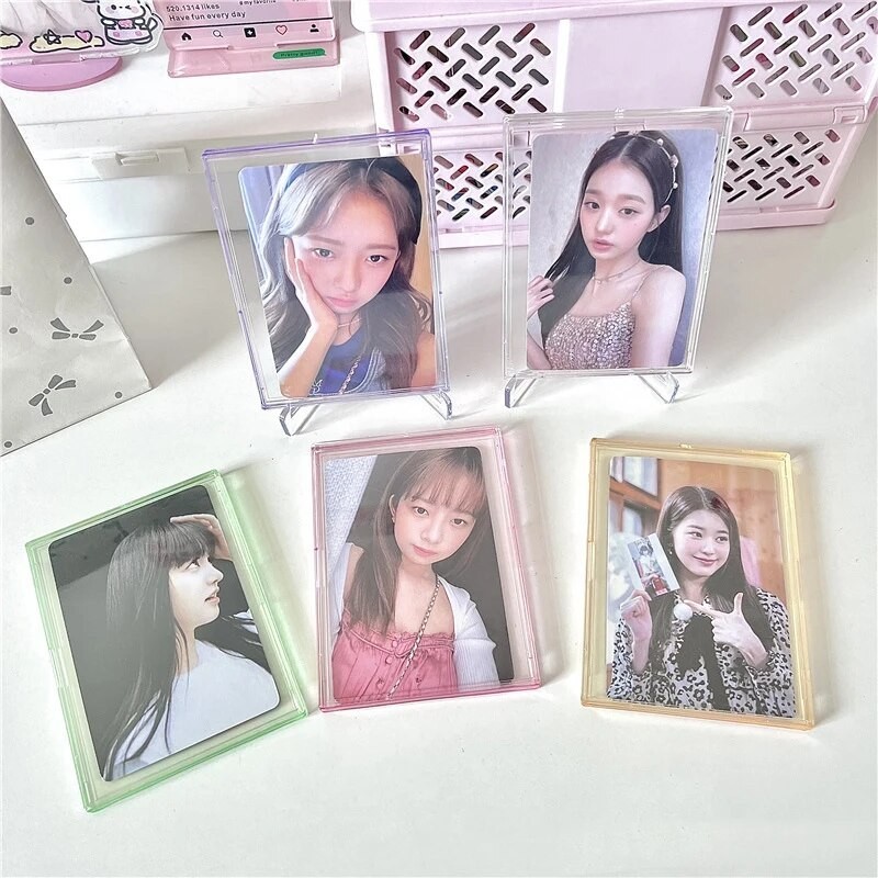 

INS Shell Photocard Brick Korean Acrylic Transparent Idol Small Card Display Photo Frame Kpop Card Packaging Photo Card Holder