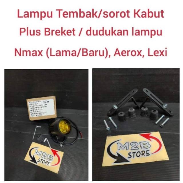 Lampu tambahan LED Kuning kabut CR7 + Breket Lampu NMAX AEROX LEXI