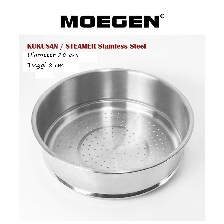 MOEGEN Steamer / Kukusan Stainless Steel Untuk Wok Pan 28cm