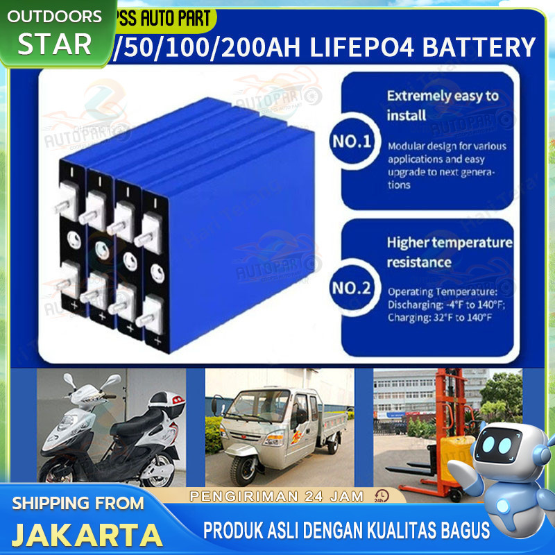 Baterai Lifepo4 3.2v 30AH/50AH Baru Elektrik Baterai Lithium LIFEPO4 3.2V 200Ah DISCHARGE CAPACITY T