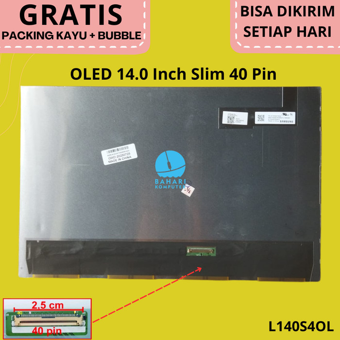 Layar LCD OLED Laptop 14.0 Inch Slim 40 Pin