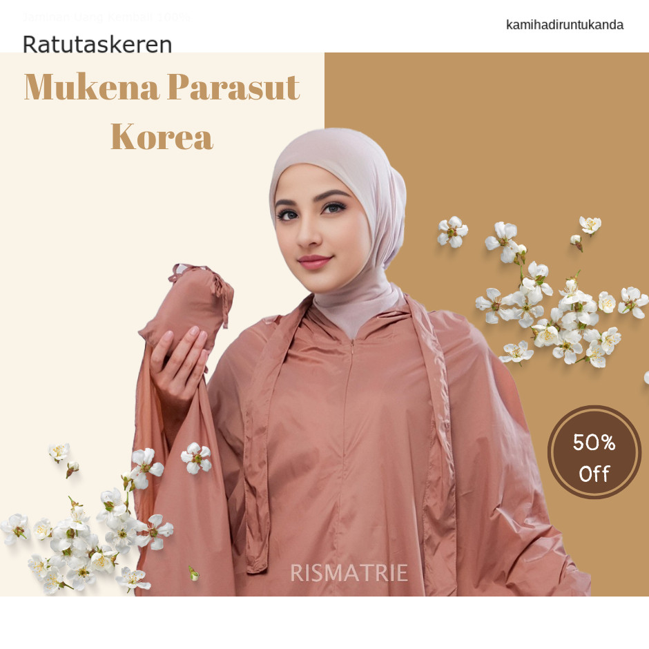 Mukena Zamzam0225 Mini Parasut Premium Korea 3in1 Travel Keren