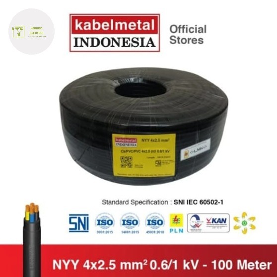 KABEL NYY 4x2.5 KABEL METAL 4x2,5 KABEL LISTRIK KAWAT TUNGGAL _METERAN