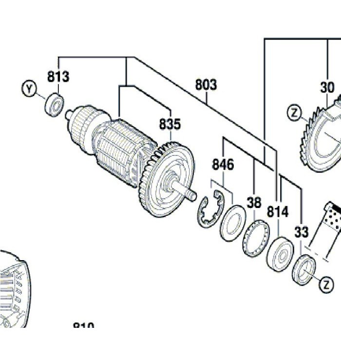 TERMURAH 1604011296 BOSCH ARMATURE GWS 22-180 / SPARE PART
