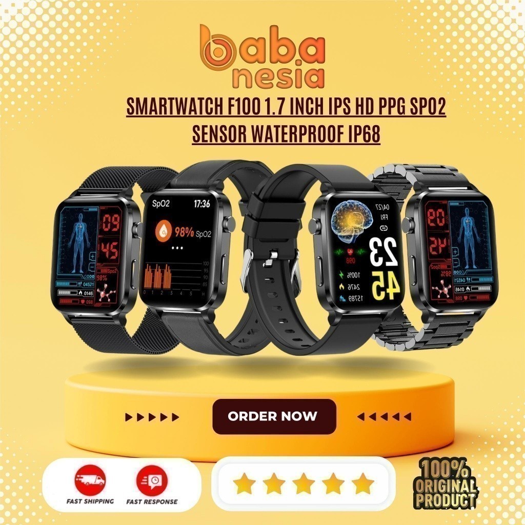 Smartwatch F100 1.7 inch IPS HD PPG SPO2 Sensor Waterproof IP68