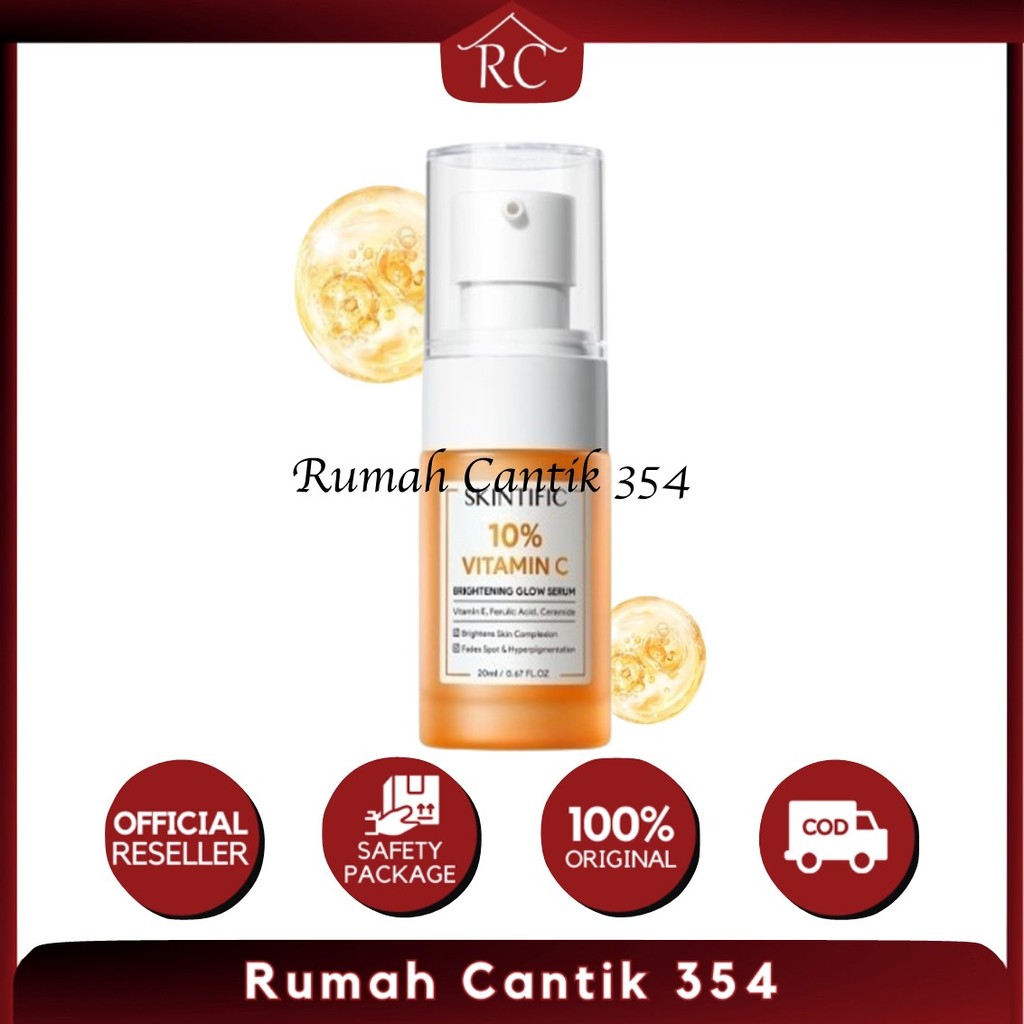 Rumah Cantik 354 SKINTIFIC 10% Vitamin C Brightening Glow Serum 20ml | Serum Mencerahkan Dark Spot T