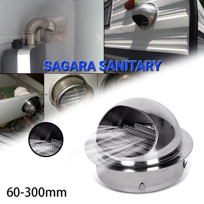 

Wall air vent grille ducting 5 in ss 304 / ss 201 Tutup cerobong asap - Stainless 201 worikateid