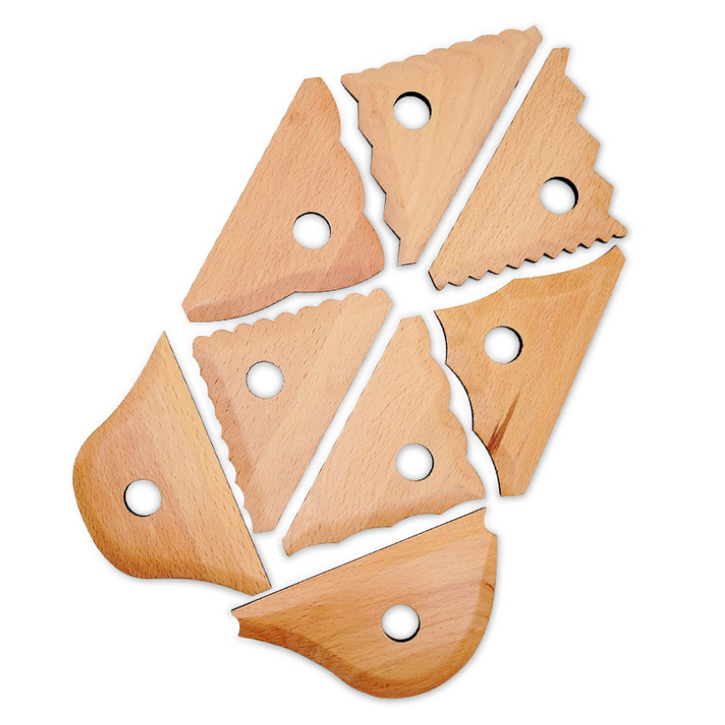 

8pcs Pottery Profile Rib Pottery Foot Shaper Trimming Tools DIY Ceramic Bottles/cups/bowls Clay Sculpture Quick Styling Tools