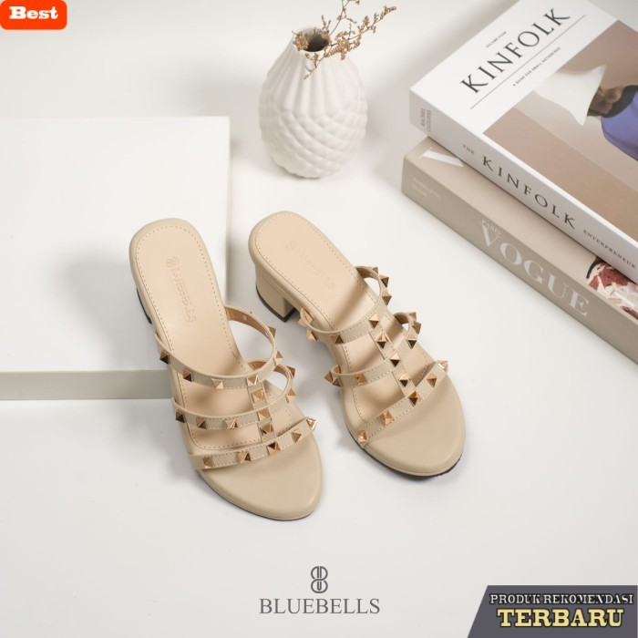 sandal wanita trend sekarang Bluebells IVONA Sendal Heels Wanita 5cm - beige, 38