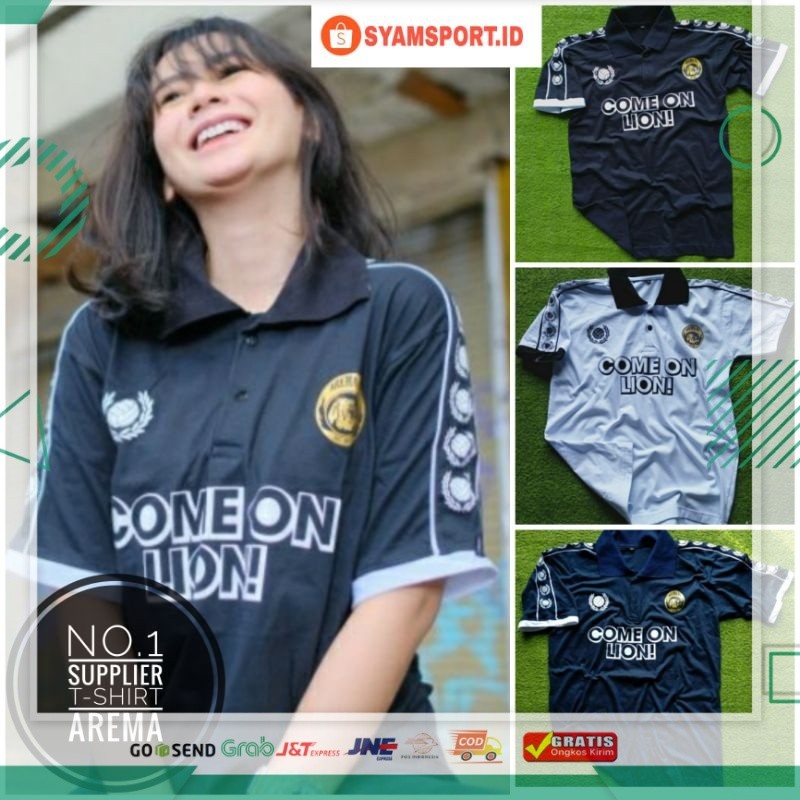3.3 Kaos Polo Arema Comeon Lion / Kaos Polo Aremania / Kaos Polo Aremanita / Kaos Bola / Polo Arema 