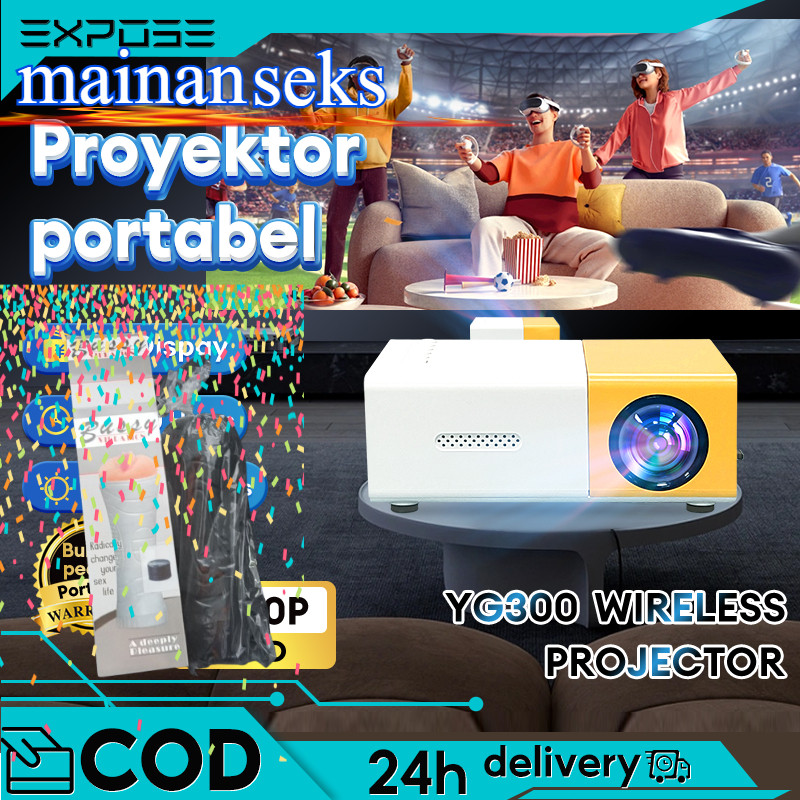 (COD) Proyektor Mini Proyektor Mini Portable HP Home Theater Android YG300 HDMI 5 tahun garansi