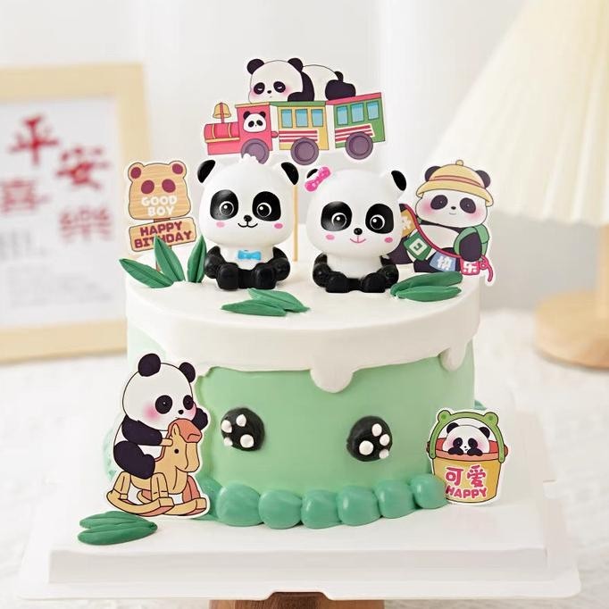 1PCS CAKE TOPPER MINIATUR PANDA CUTE/DEKORASI KUE MINIATUR PANDA BABYBUS BABY PANDA