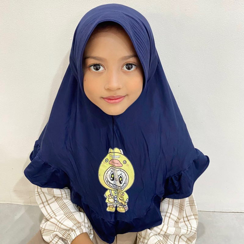 Hijab labubu anak Jersey Rempel premium tebal jilbab kerudung labubu pet