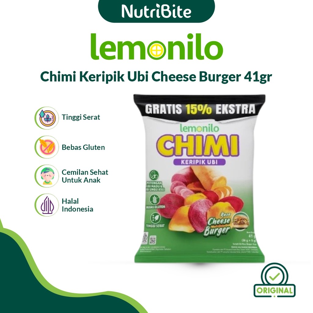 

LEMONILO Chimi Kripik Ubi Cheese Burger Gluten Free 41gr