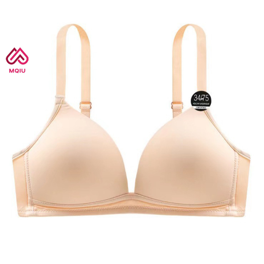 MQIU - Bh Bra Tanpa Kawat Wanita Premium Satin Seamless Busa Tipis