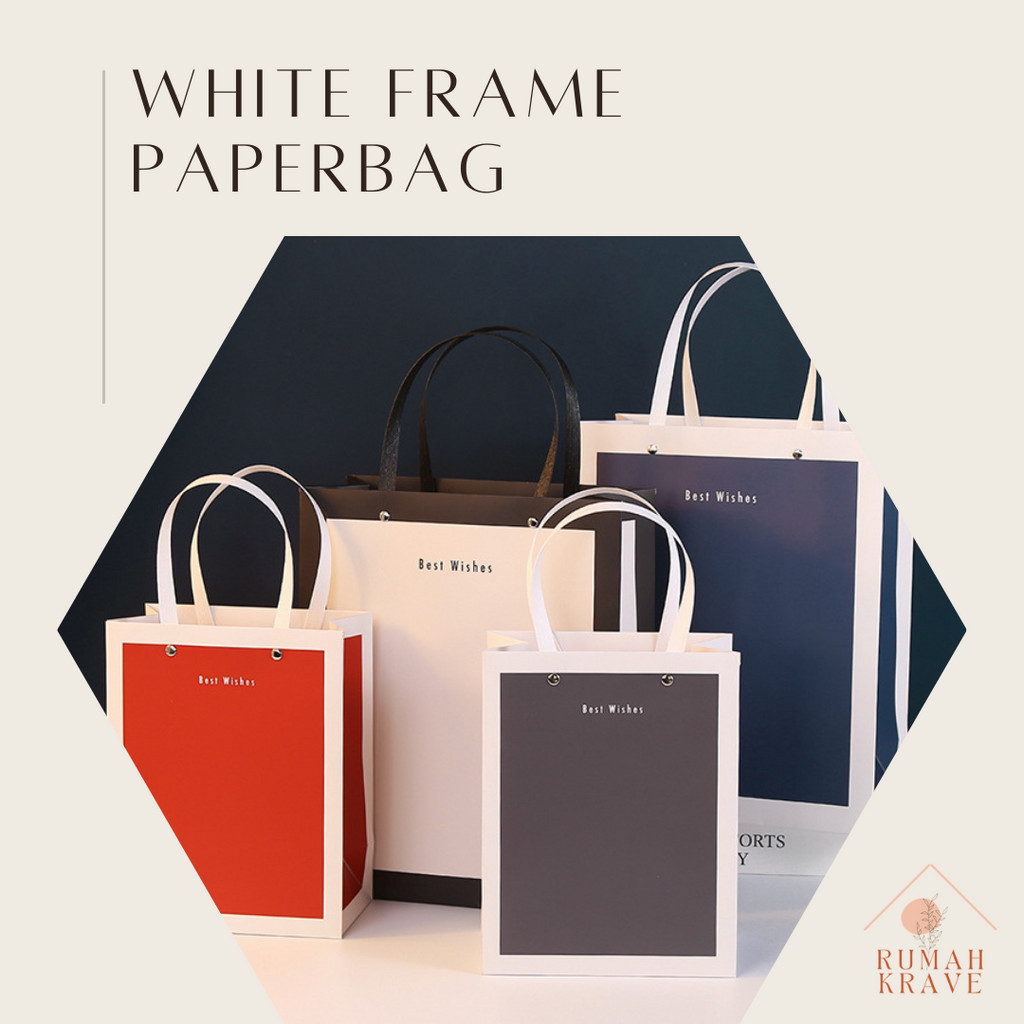 

D3v!! RUMAH KRAVE - White Frame Paperbag Tas Kandong Goodie Bag Kado Hadiah