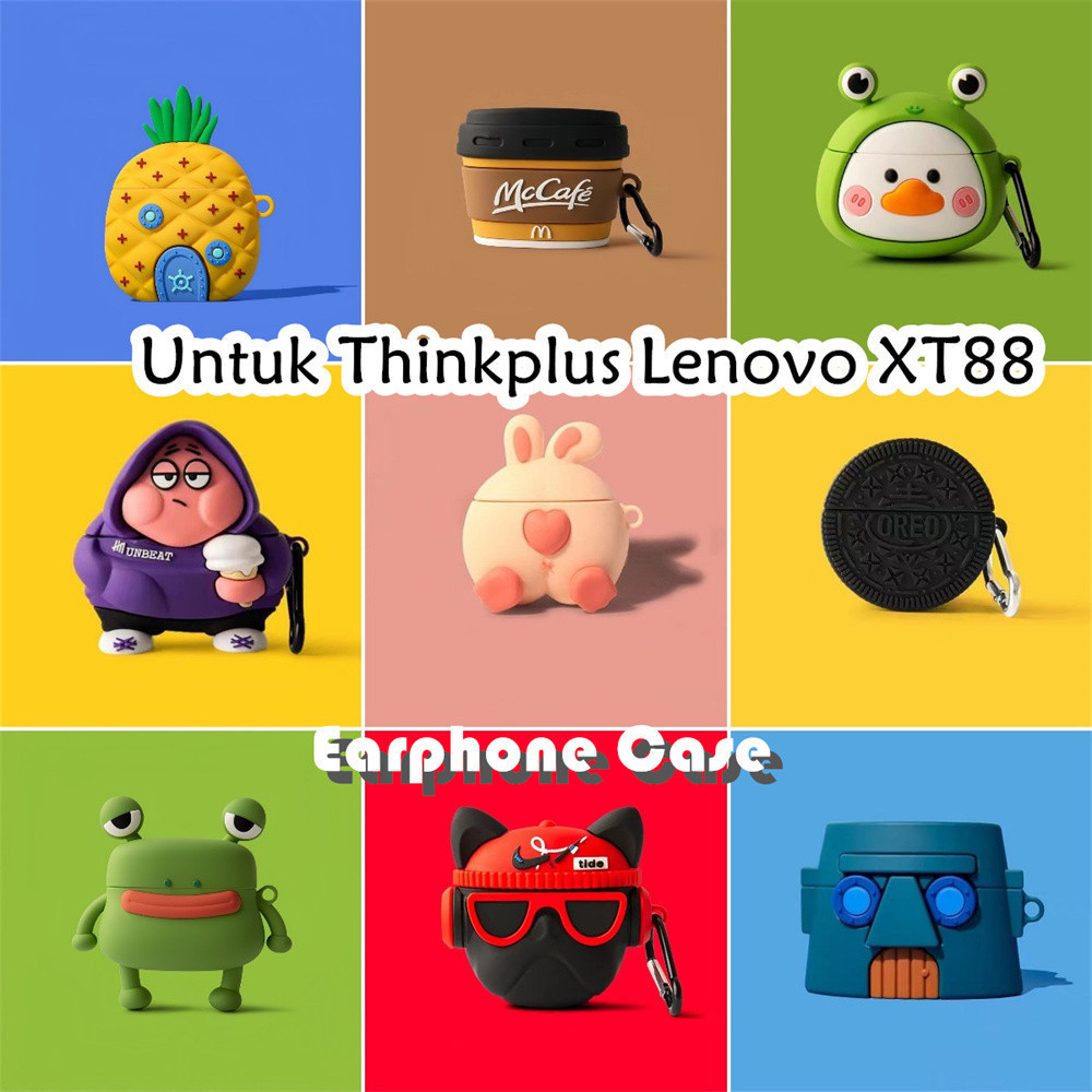 【distinctive】Untuk Thinkplus Lenovo XT88 Case Lucu Kartun Rumah Nanas Soft Silicone Earphone Case Co