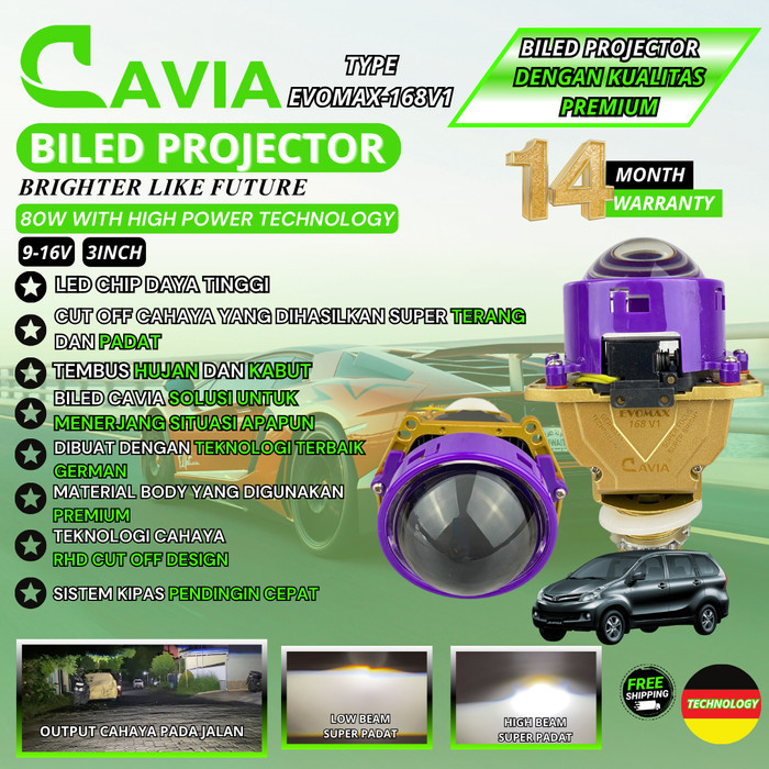 CAVIA-PREMIUM BILED PROJIE PROJECTOR LED MOBIL TOYOTA AVANZA  SUPER TERANG