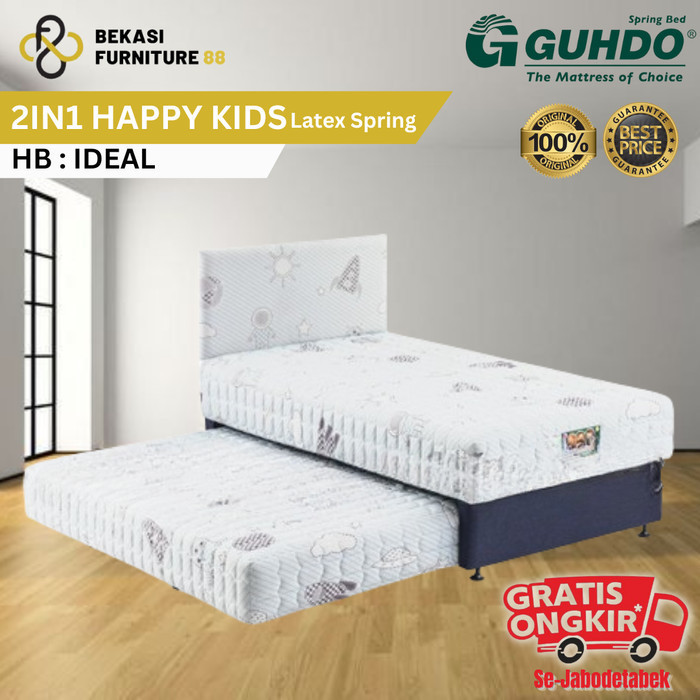 Full Sett Kasur 2in1 Guhdo Springbed Happy Kids Latex Spring