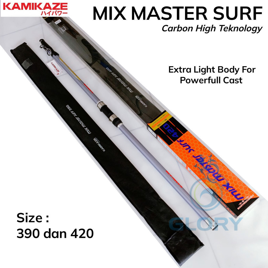 Kamikaze Joran Pancing Antena Mix Master Surf 360 390 Dan 420 Cm Bahan Carbon /Joran Telescopic Surf