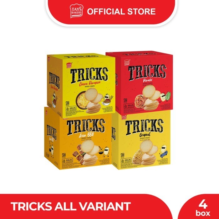 

Paket 4 Box TRICKS Potato Crisps ALL VARIAN Kentang Snack Cemilan