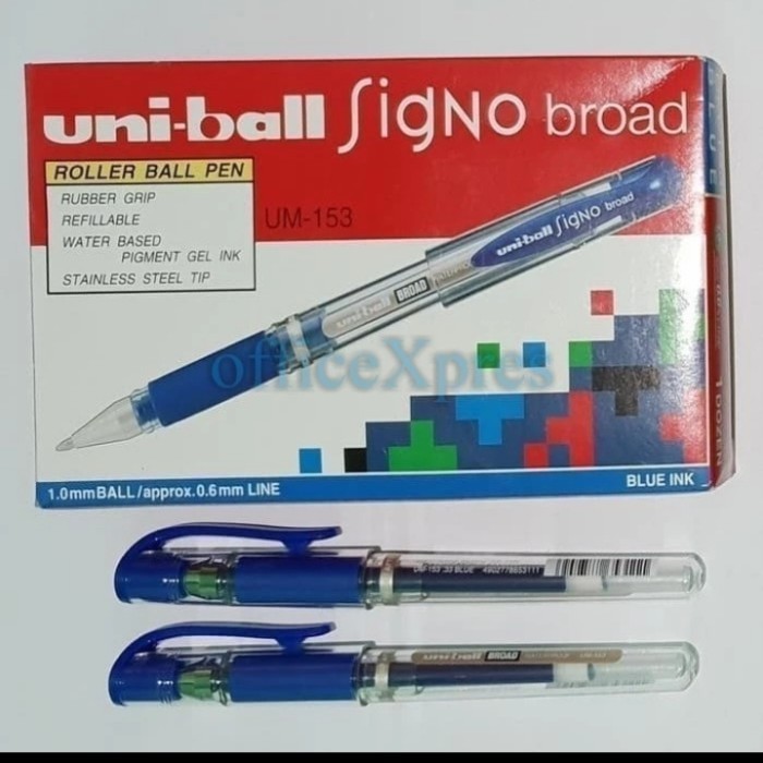 

PROMO!! -pulpen gell uniball signo broad UM - 153 /pen uniball ink 1.0 mm - Biru