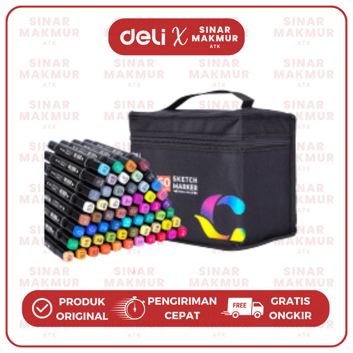 

PROMO!! - Sketch Marker Dual Tip Alcohol Based Deli Set 30/40/60/80 70806 (SET) - 30 Warna