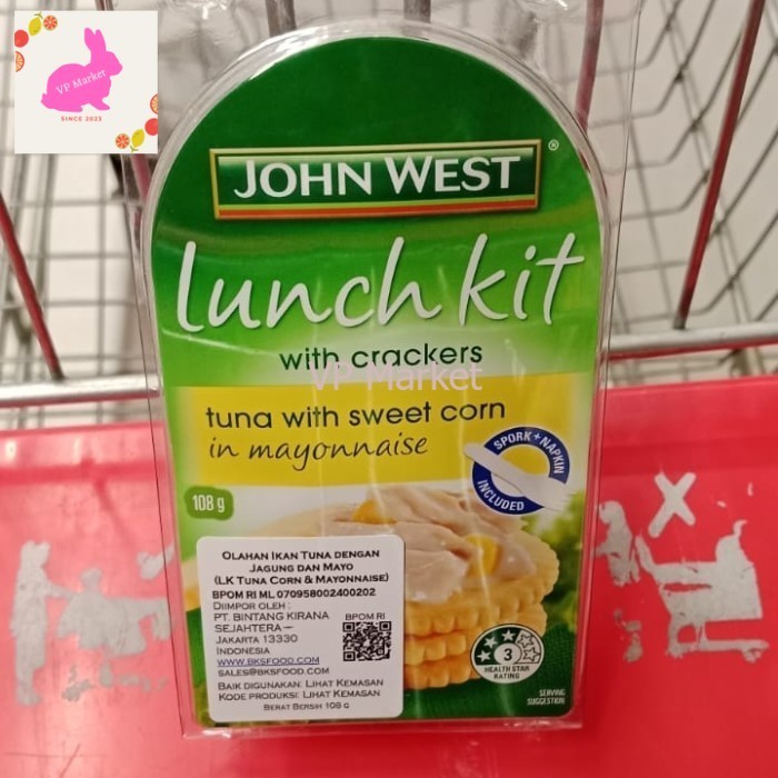 

John west lunch kit tuna with sweet corn crackers in mayonaise 108gr