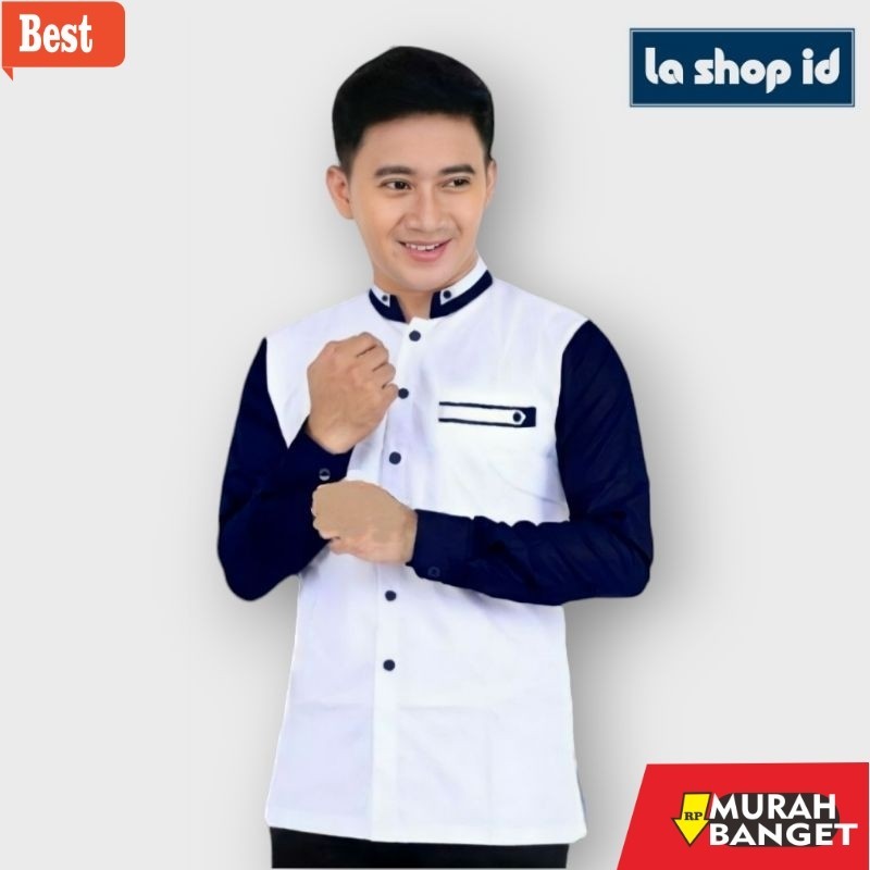 Baju muslim lengan panjang- BAJU KOKO LENGAN PANJANG ATASAN MUSLIM PRIA BAJU KOKO GUS AZMI BAJU KOKO