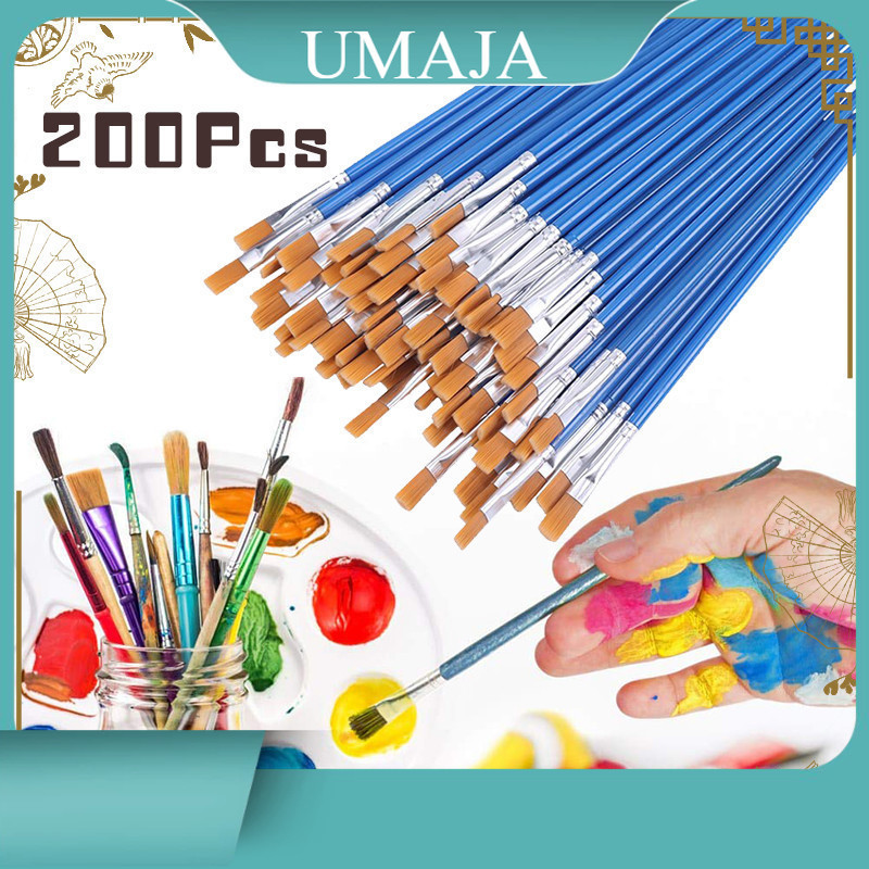 

Umaja 200pcs Paint Brush Flat Set Brush Face Painti