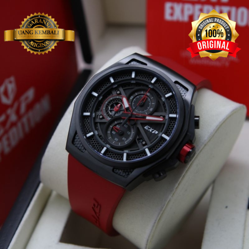 ORIGINAL Jam Tangan Pria Expedition E 6818 / E6818 / 6818 6842 Garansi Resmi 1 Tahun, Rubber M3