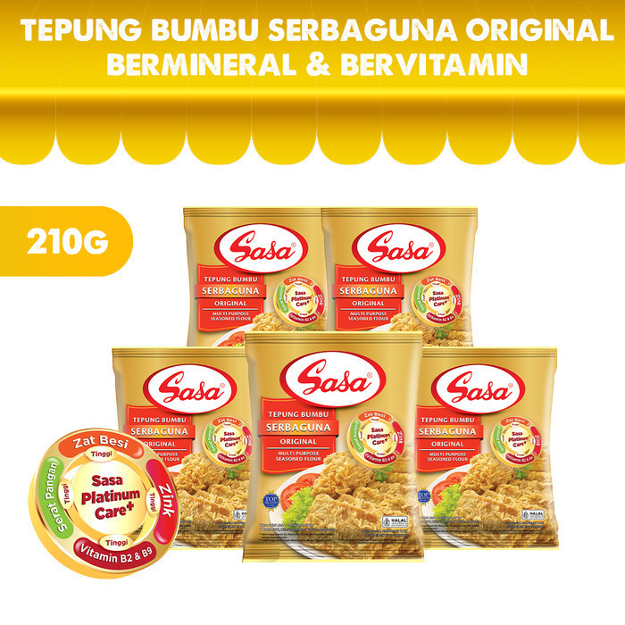 

Sasa Tepung Bumbu Serbaguna Bervitamin & Bermineral 210 gr - 5pcs