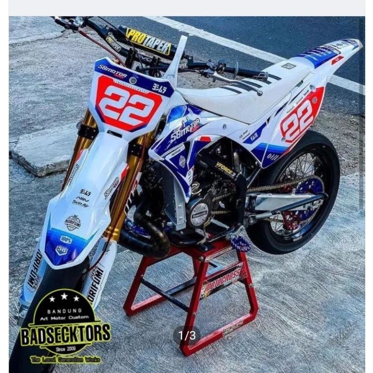 Striping Decal Full Body Crf 150 L KLX BF Gordon dtracker Merah Putih Biru