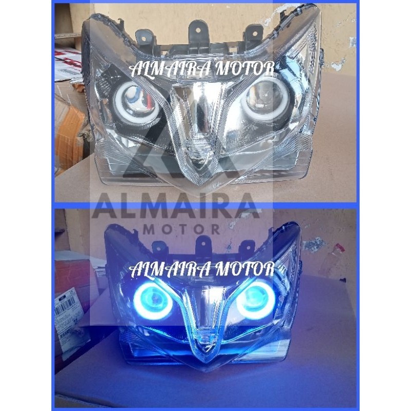 reflektor lampu depan Vario 125 Tecno fi kzr lampu billed proji custom reflektor hitam ring bulet bi