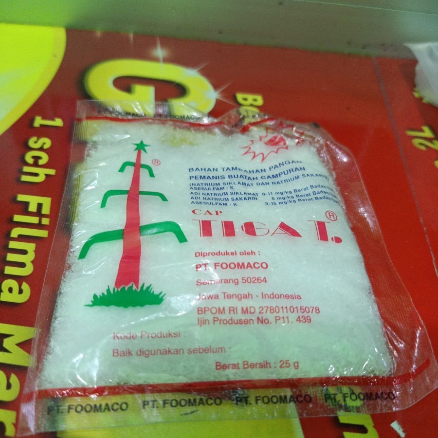 

pemanis buatan cap tiga T 25gr