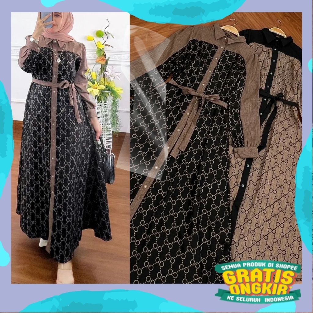 Gamis Wanita Terbaru  - Gamis Rayon Premium - Ld 110 Pb 130 - Gamis Dress Susun/pink fanta